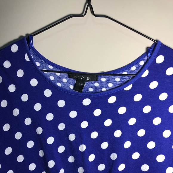 Purple short sleeve with white polka dots - Picture 2 of 4